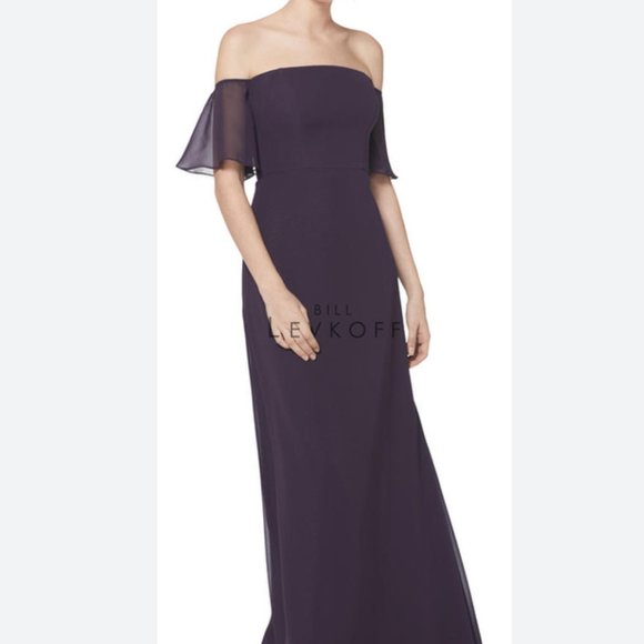 Bill Levkoff Dresses & Skirts - BILL LEVKOFF 1603 Bridesmaid Gown Dress Chiffon Navy Blue 10 NWT